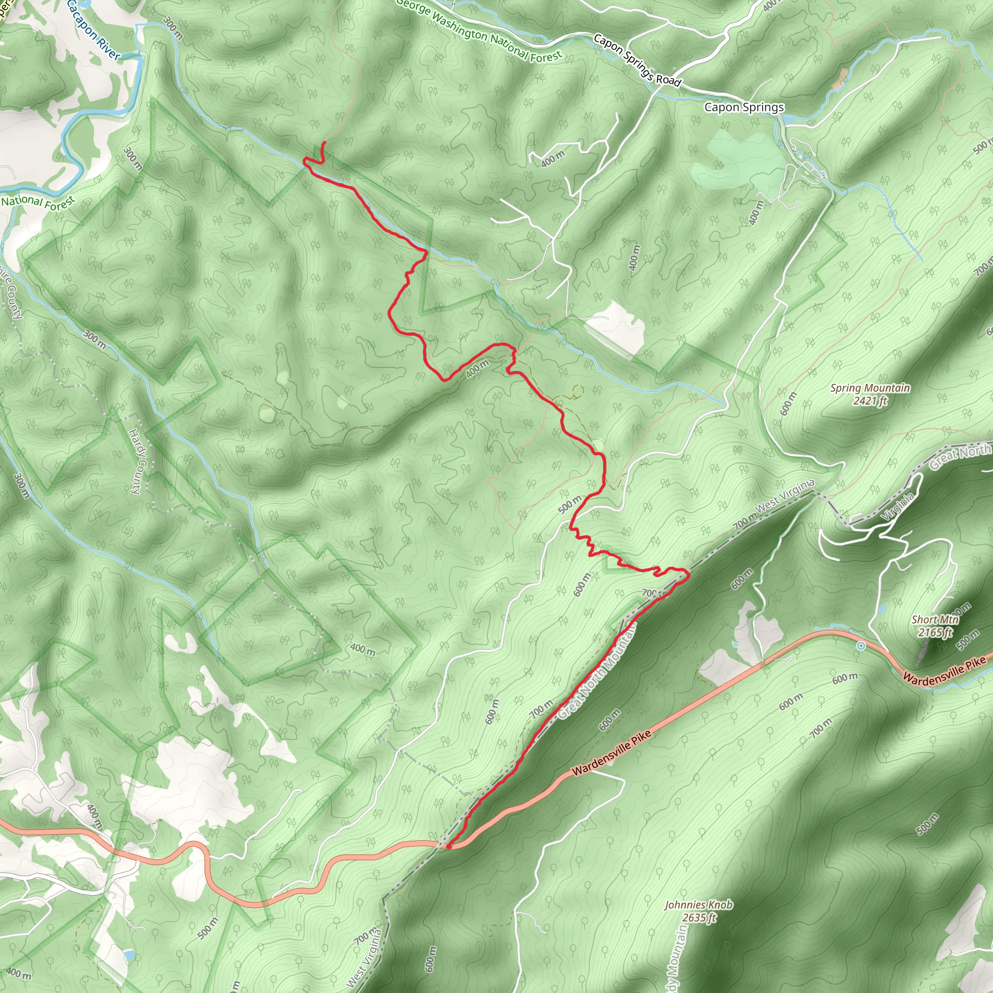 Hawk Campground Trail mobile static map