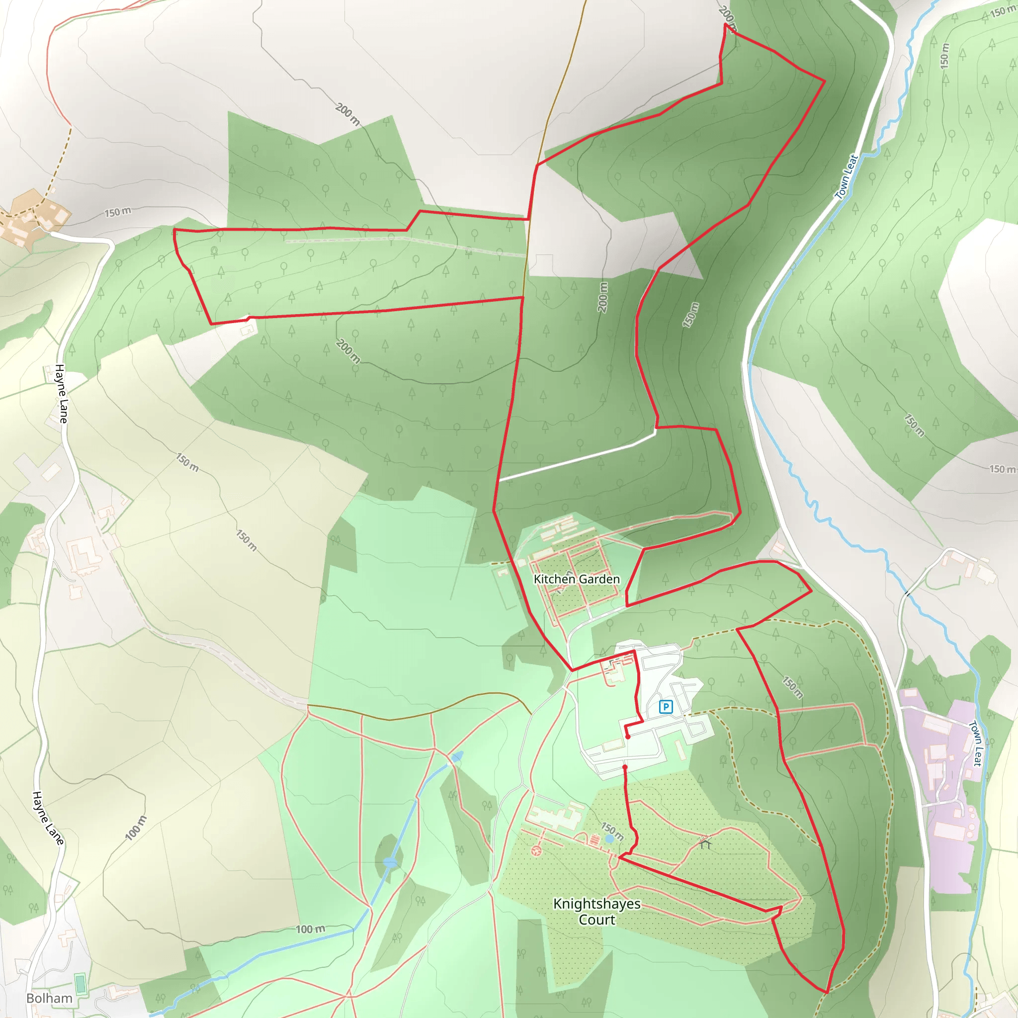 Knightshayes Loop mobile static map