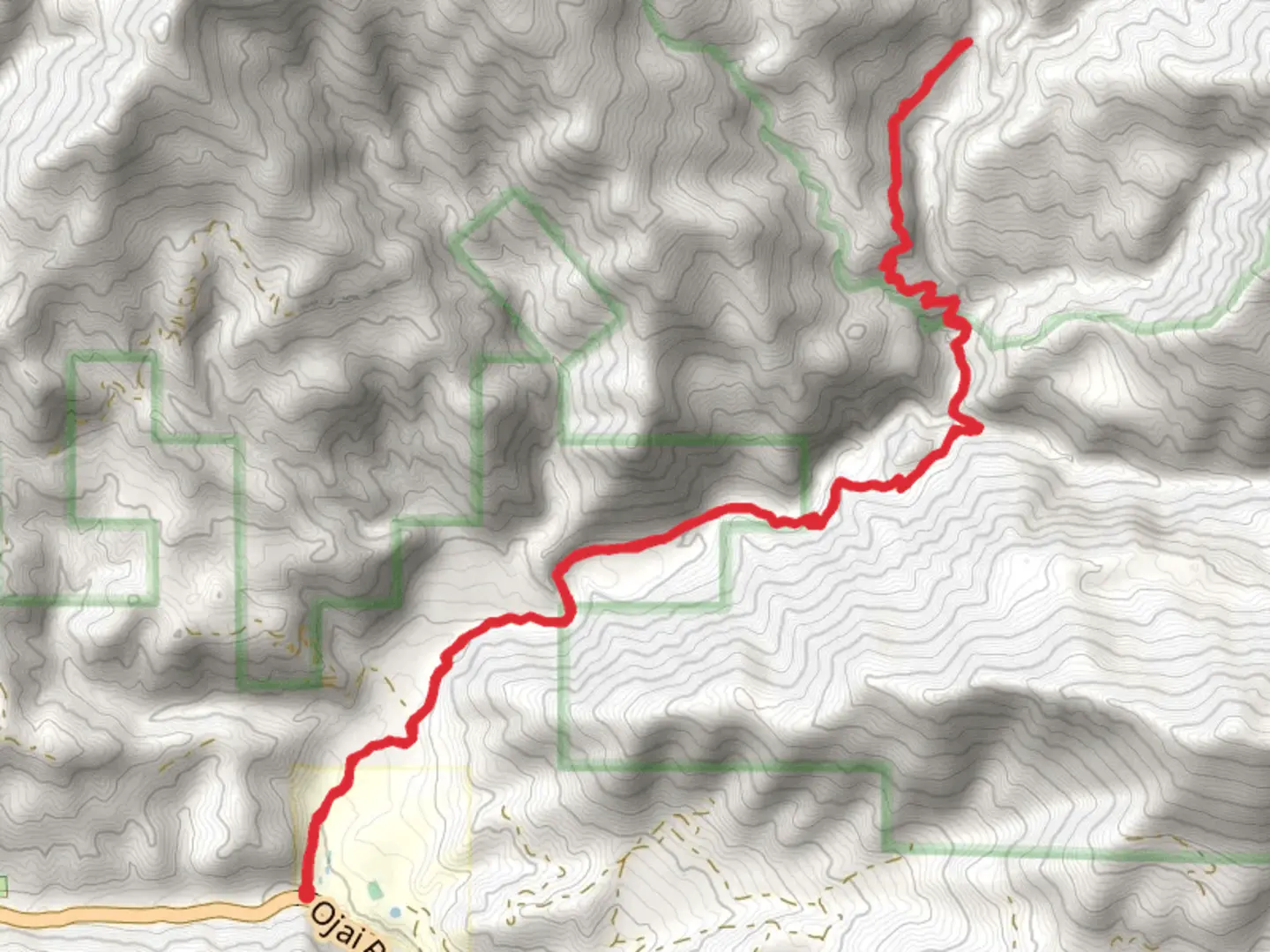 An image depicting the trail Last Chance and Santa Paula Canyon Trail and its surrounding area.