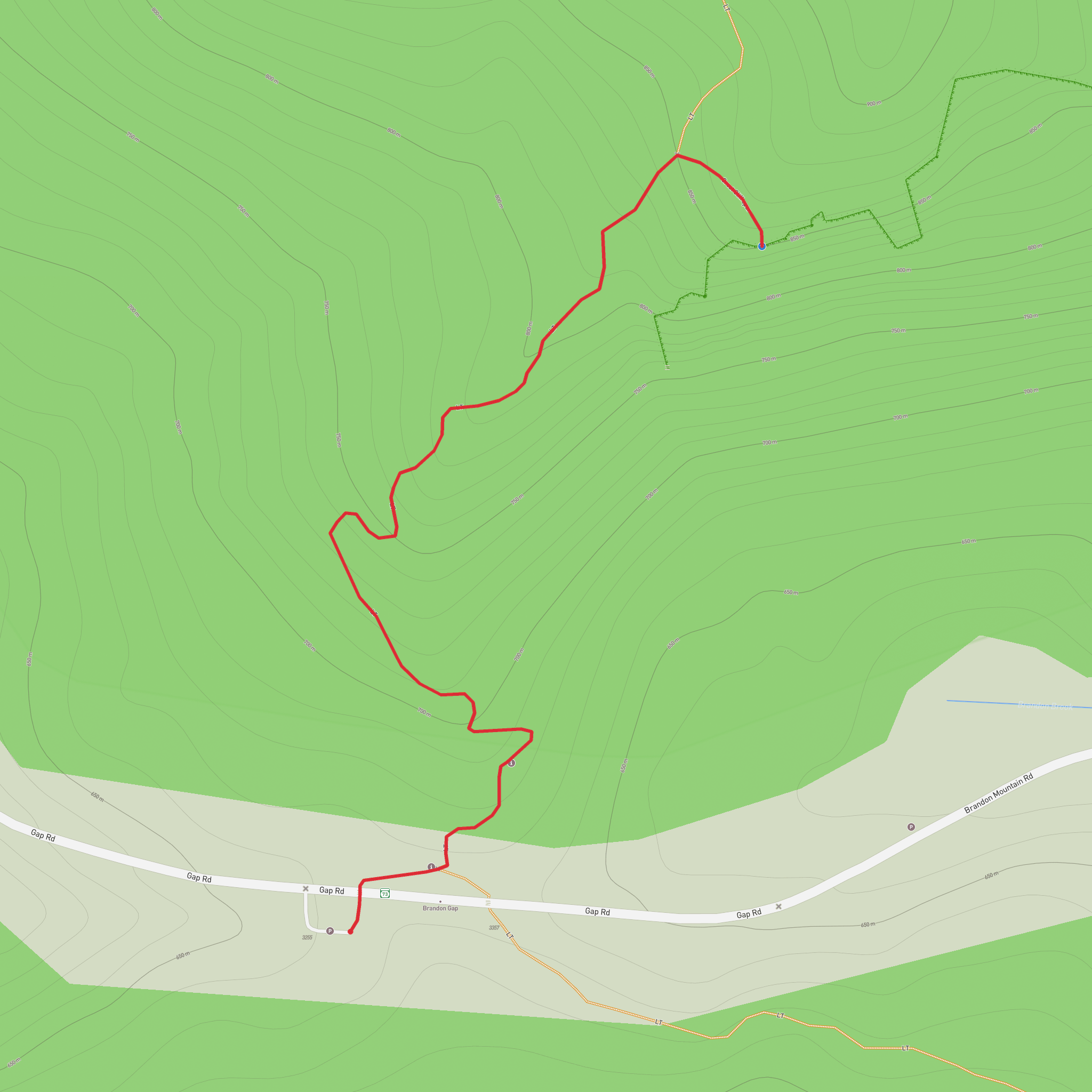 Great Cliff via Vermont Long Trail mobile static map