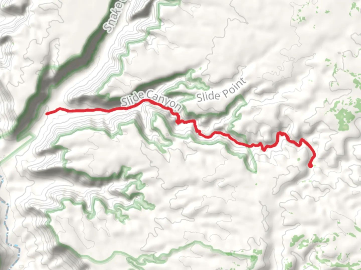 An image depicting the trail Slide Canyon Trail and its surrounding area.