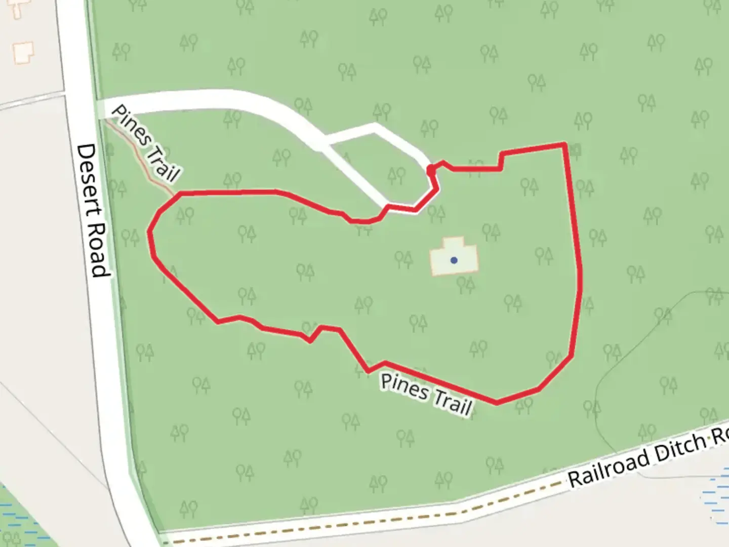 An image depicting the trail Pines Loop Trail and its surrounding area.