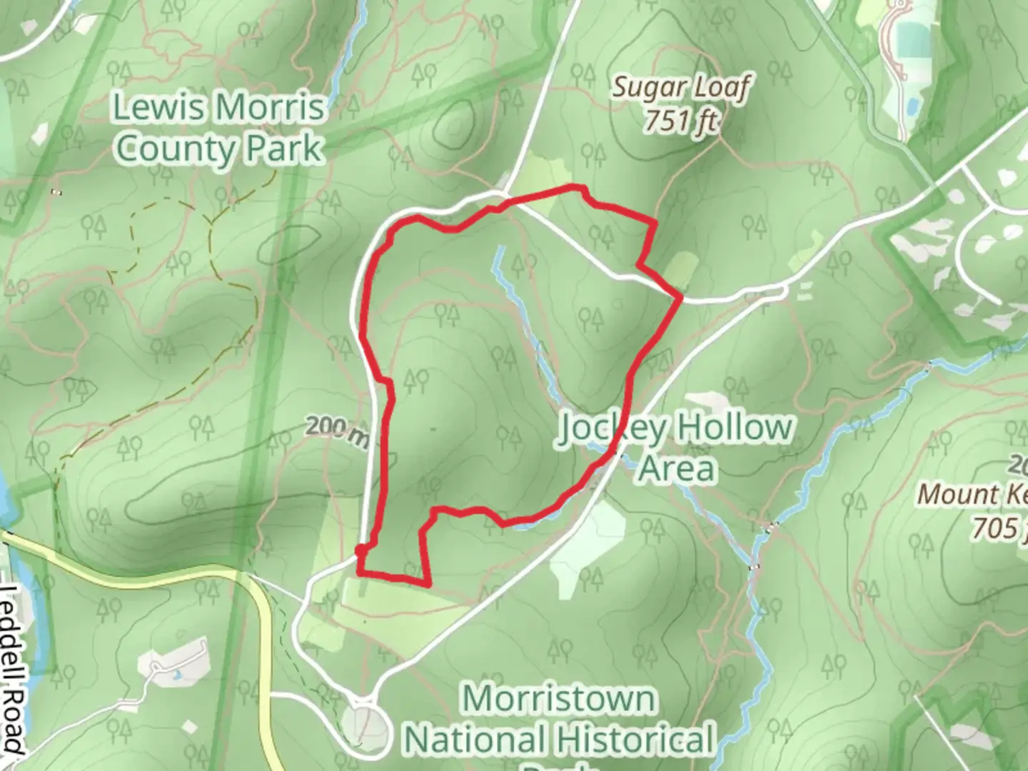 An image depicting the trail Yellow Trail and Orange Loop Trail and its surrounding area.