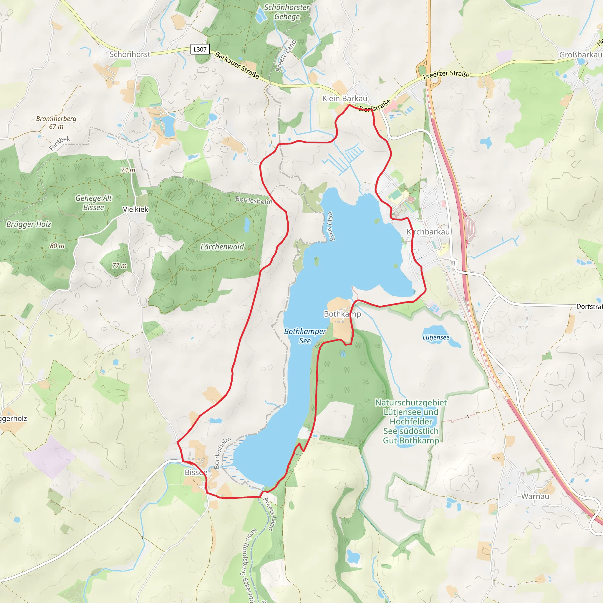 Bothkamper See Loop mobile static map