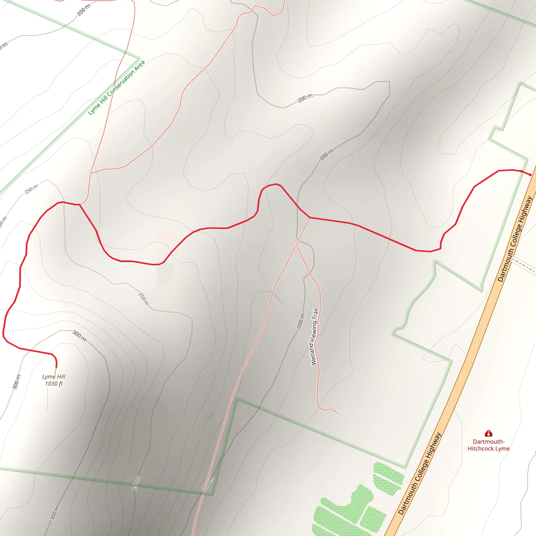 Lyme Hill Out and Back mobile static map