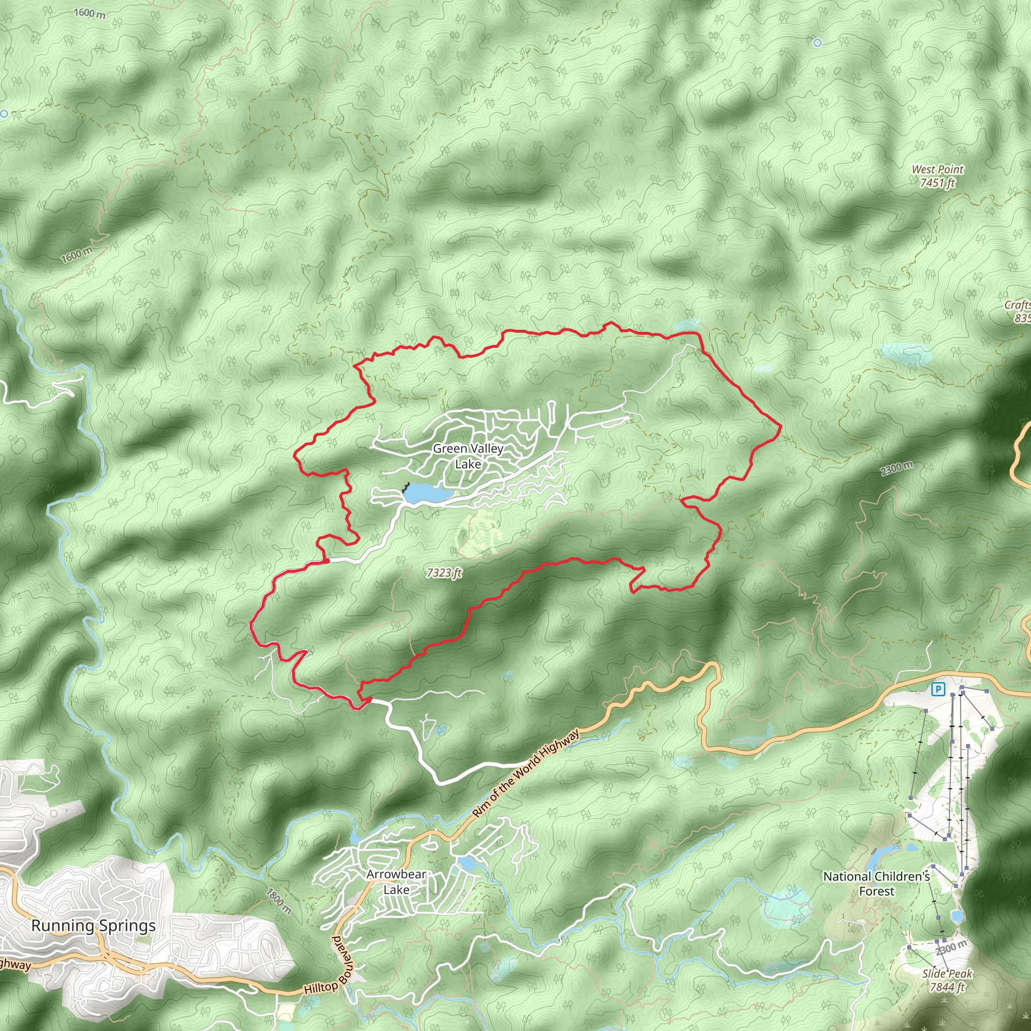 Little Green Valley Road and Crafts Peak Road Loop mobile static map