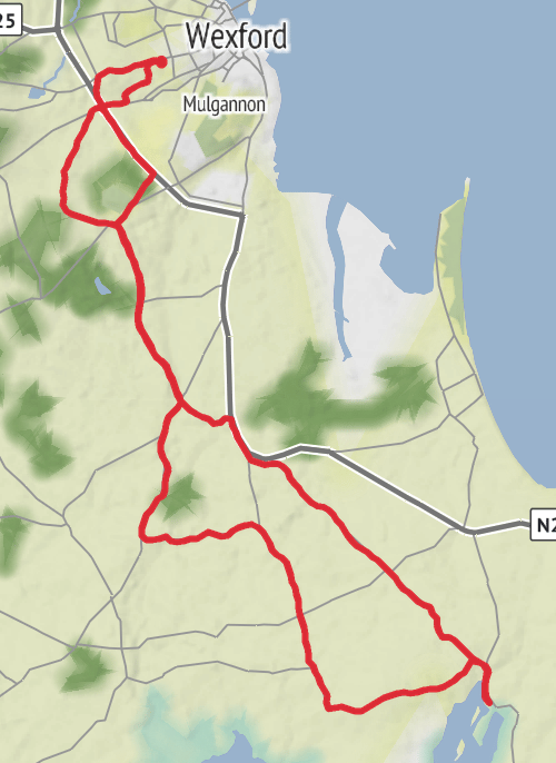County Wexford Road Cycling mobile static map