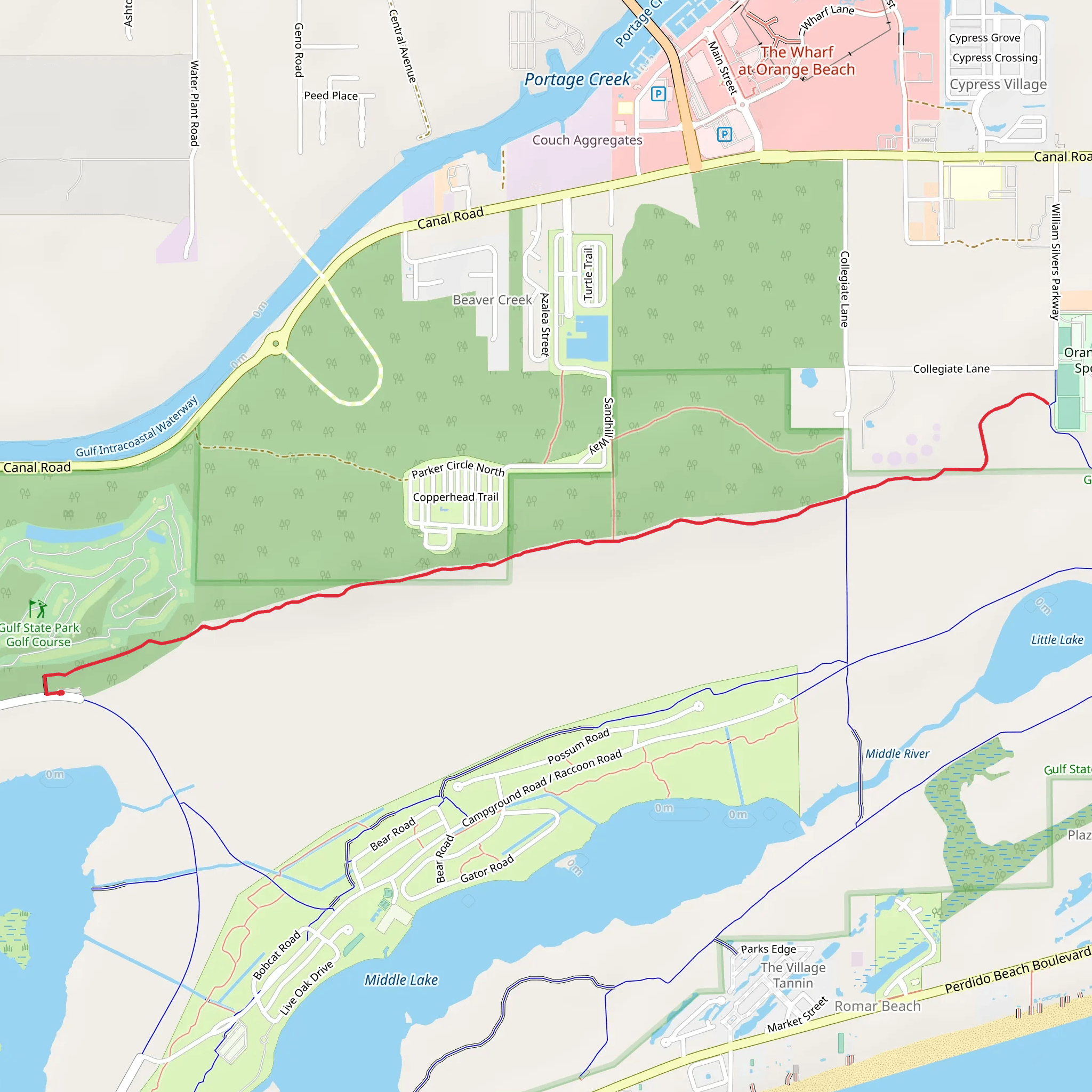 Gulf Oak Ridge Trail mobile static map