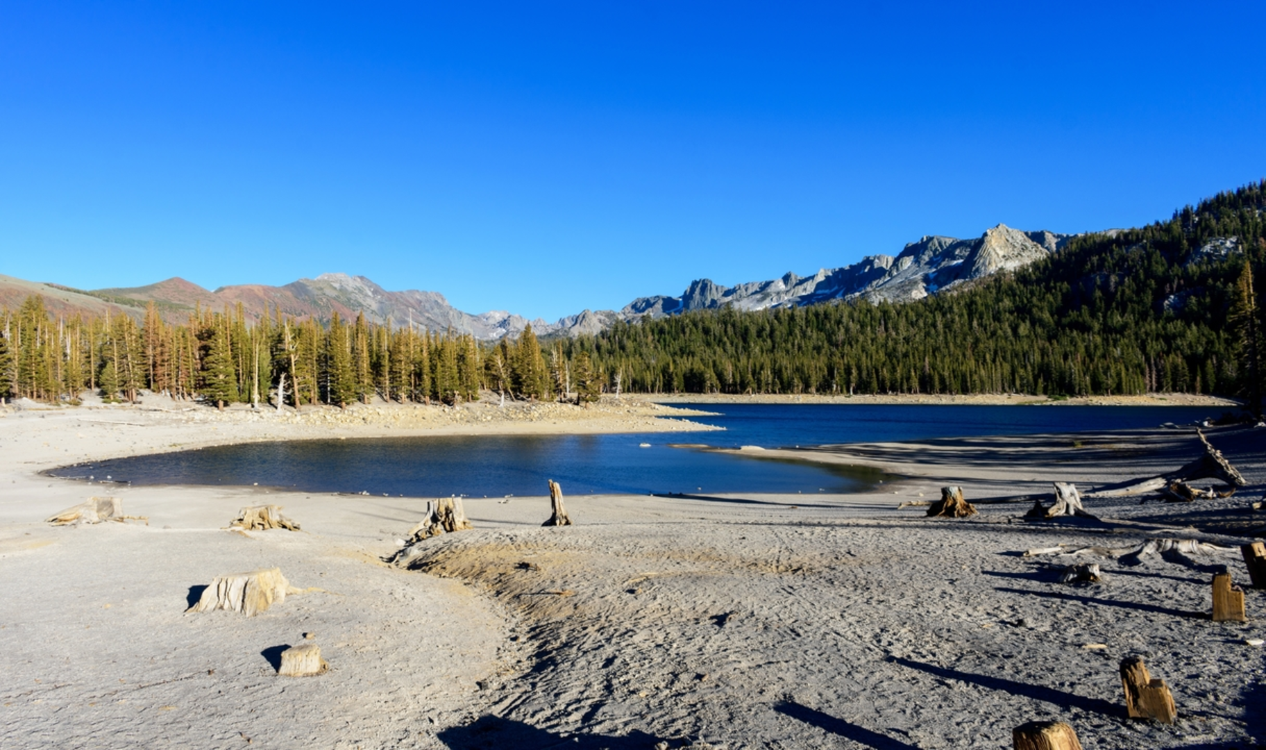 An image depicting the trail Red Cones Cutoff via Mammoth Pass Trail and its surrounding area.