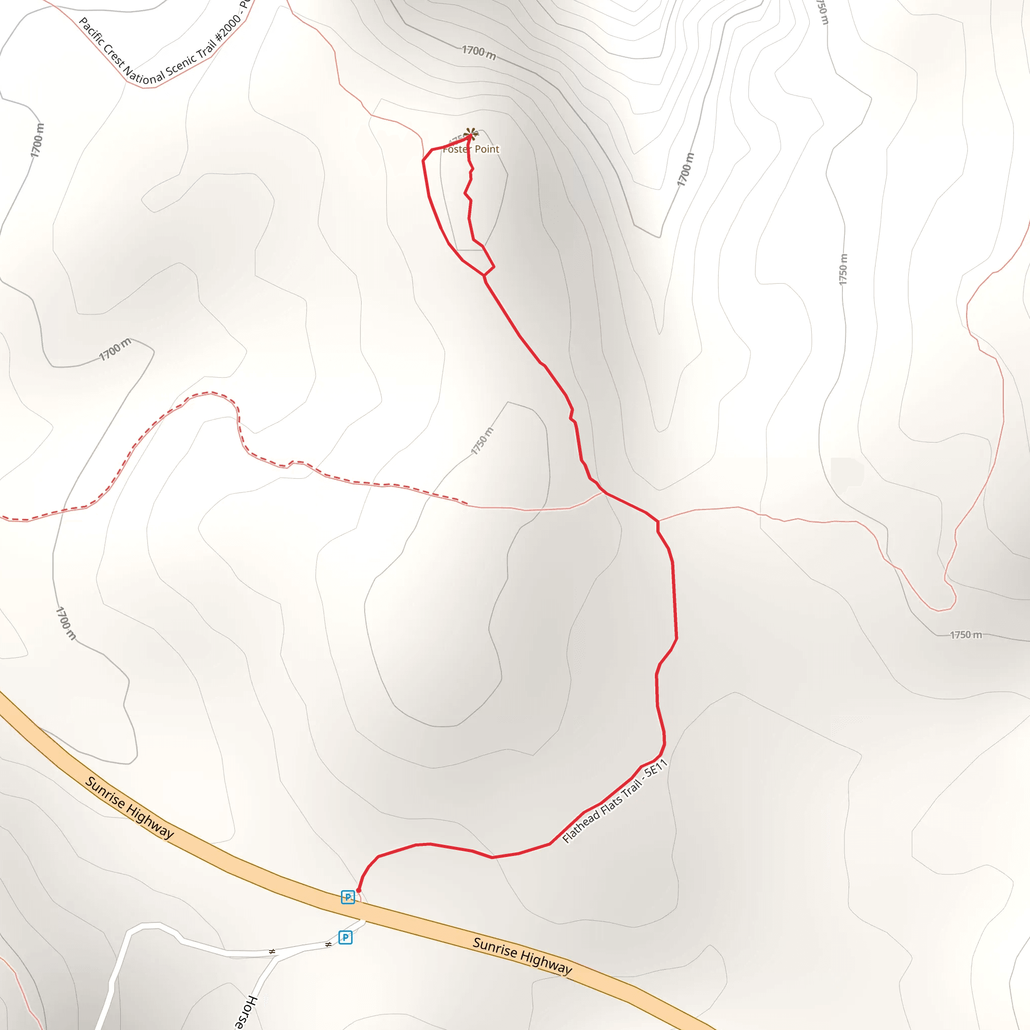 Flathead Flats Trail mobile static map