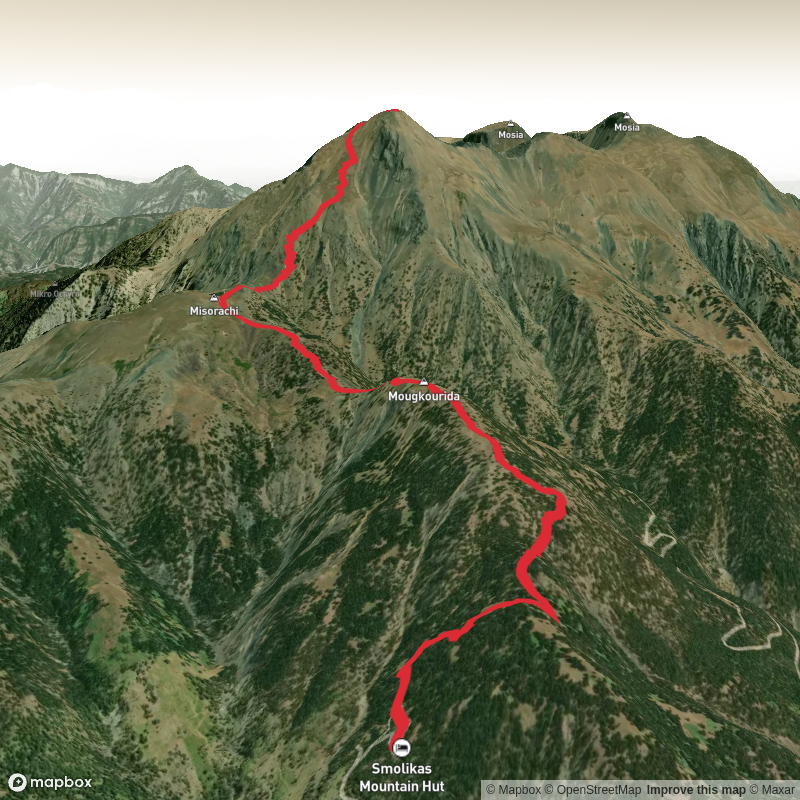 Hike from Palaioselli Mountain Hut to Smolikas Summit