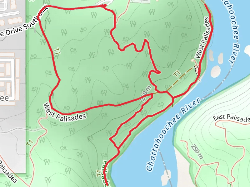 Chattahoochee River Loop via West Palisades