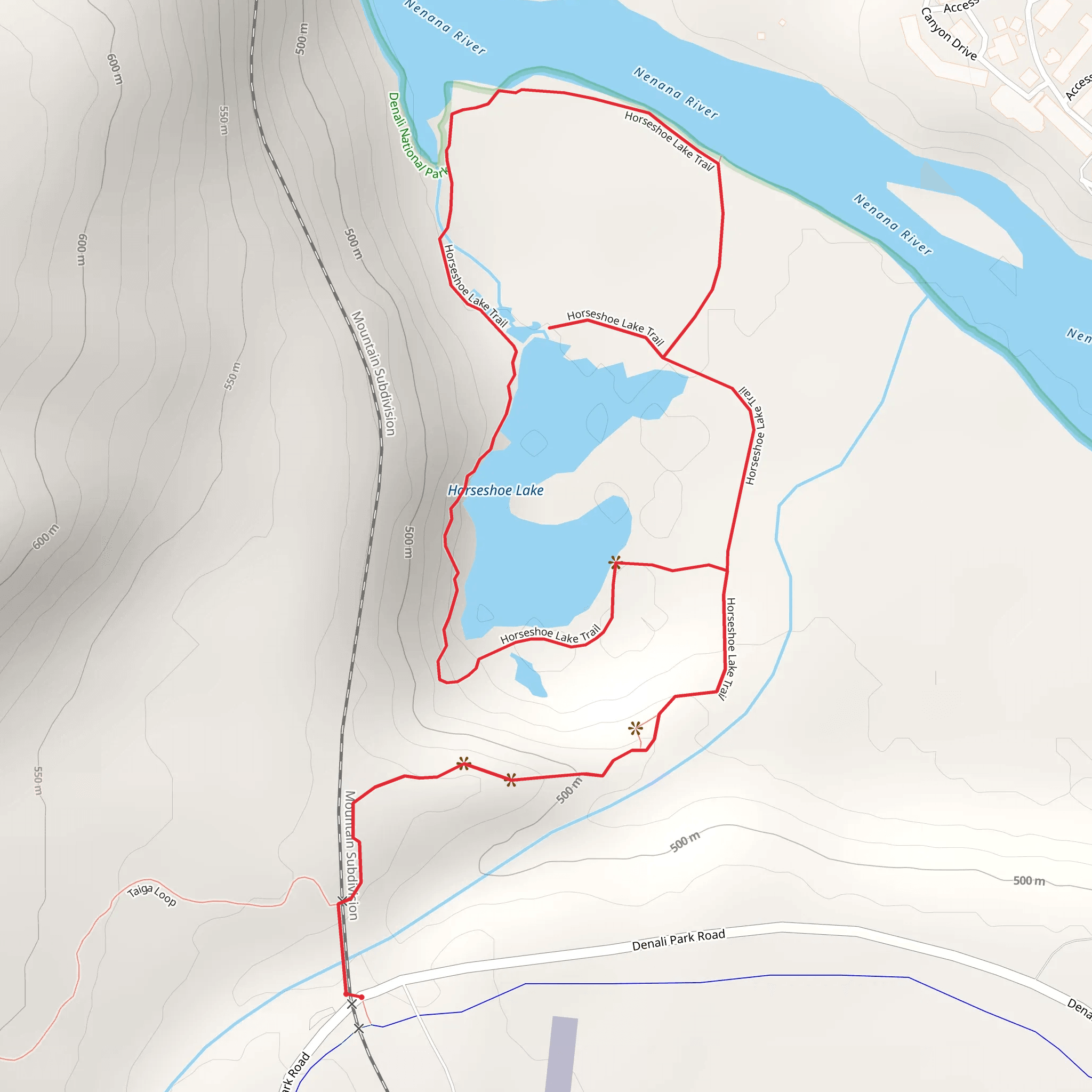 Horseshoe Lake Trail mobile static map