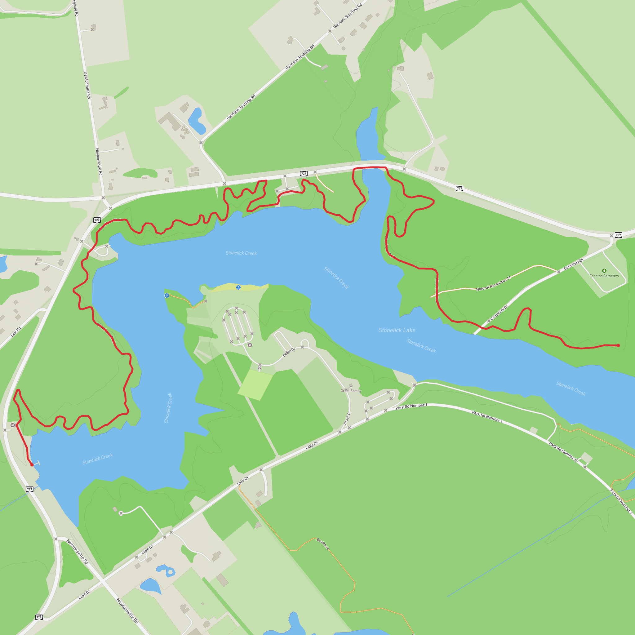 Stonelick Lake via Blue Heron Trail mobile static map