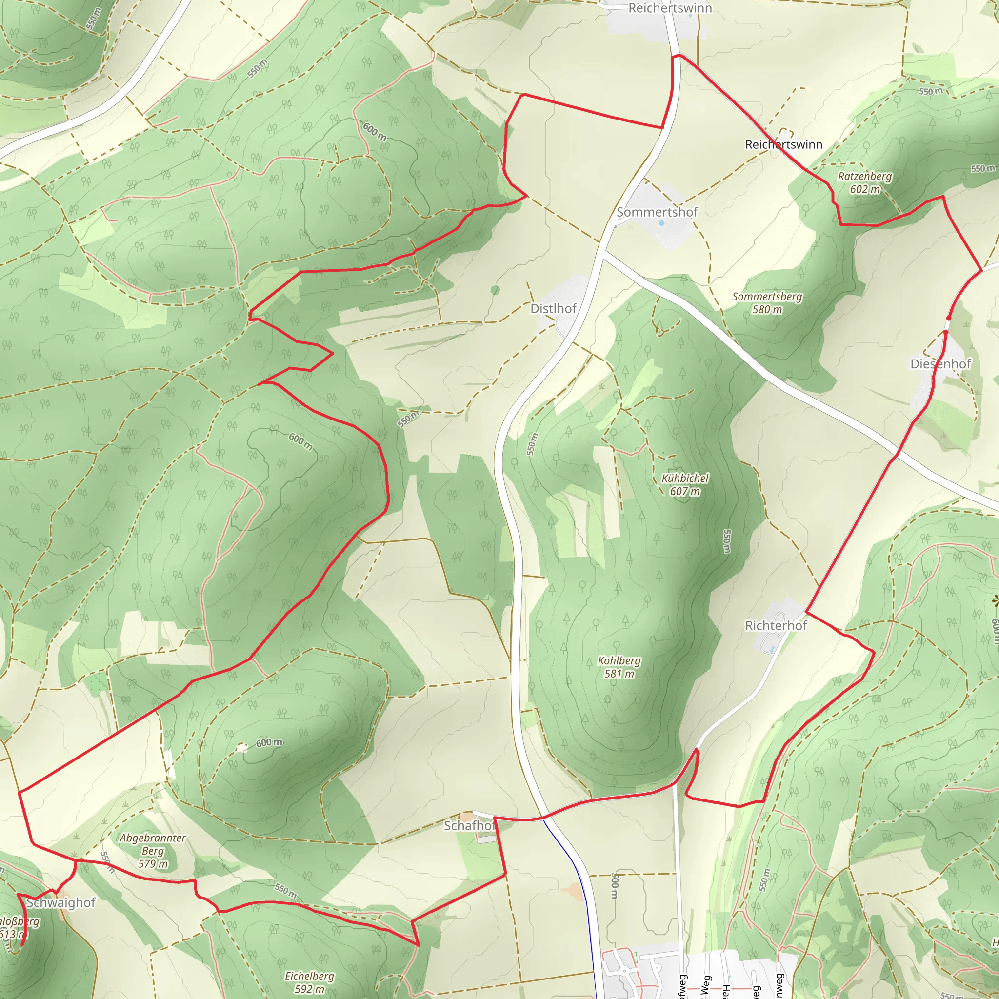 Schloßberg via Kramertsbuegel and Parsberger Weg mobile static map