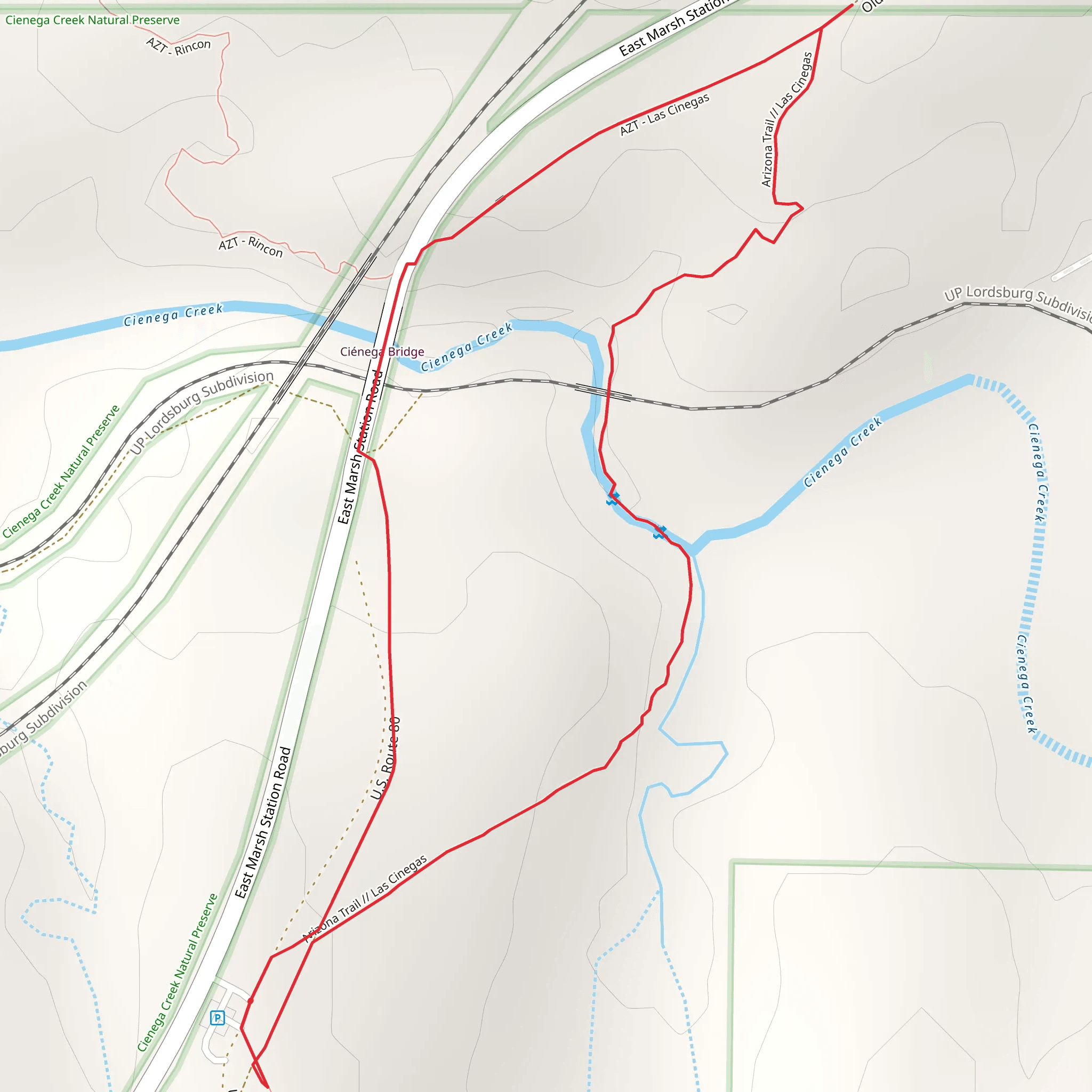 AZT - Las Cinegas and East Marsh Station Road Loop mobile static map