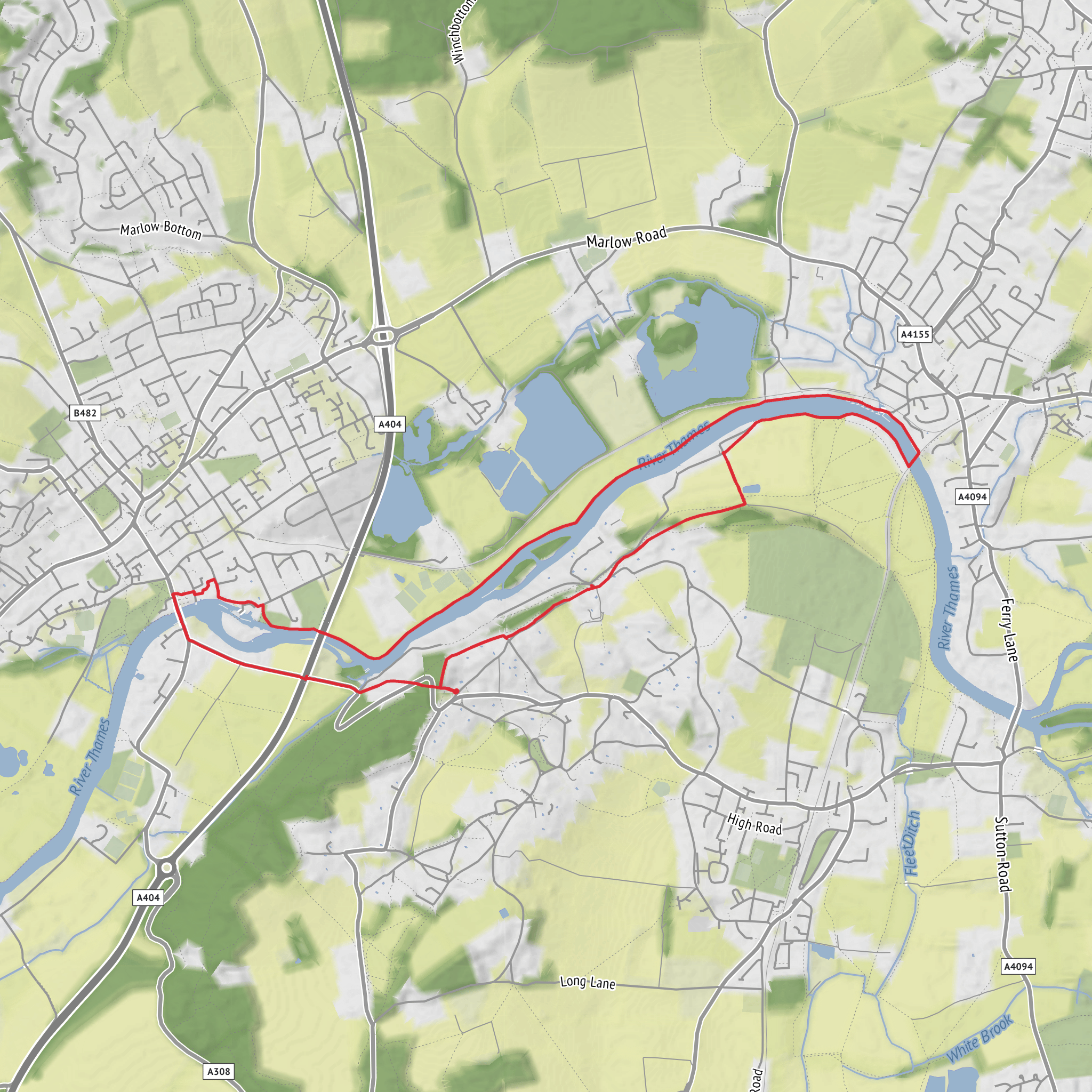 Winter Hill and Marlowe Loop mobile static map