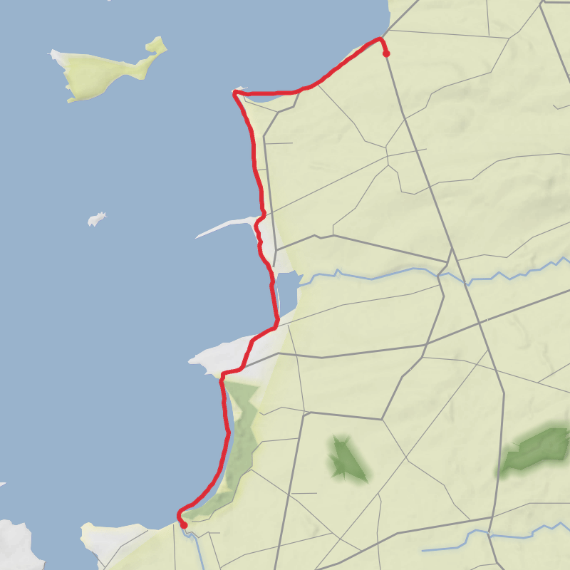 A map preview of the recording Hike on Doughmore to Quilty.