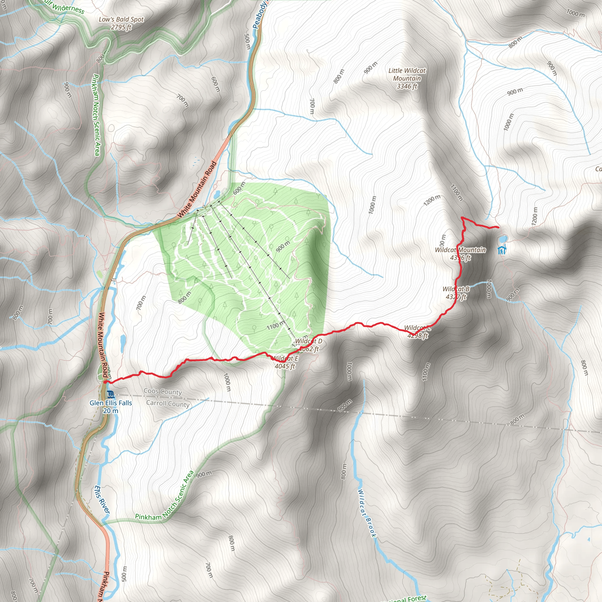 Wildcat Ridge Trail mobile static map