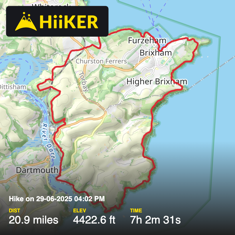 A map preview of the recording Hike on 29-06-2025 04:02 PM.