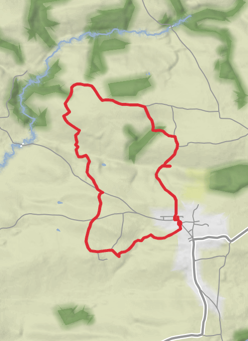 Hike from Morchard Bishop mobile static map