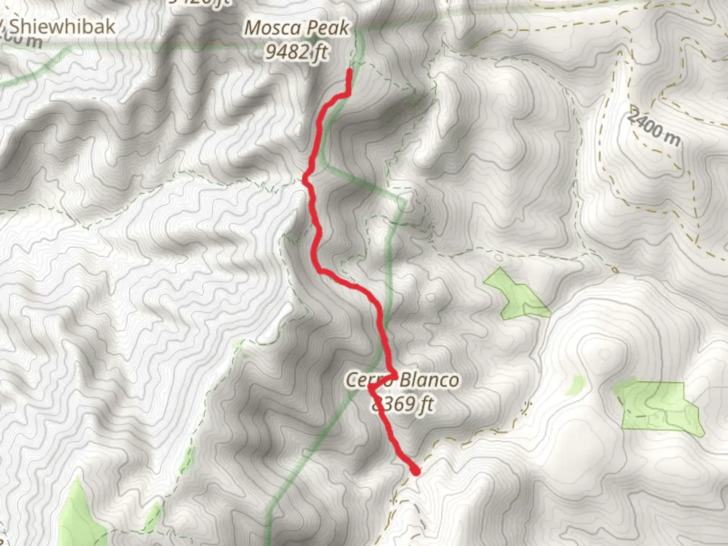 An image depicting the trail Cerro Blanco Trail and its surrounding area.