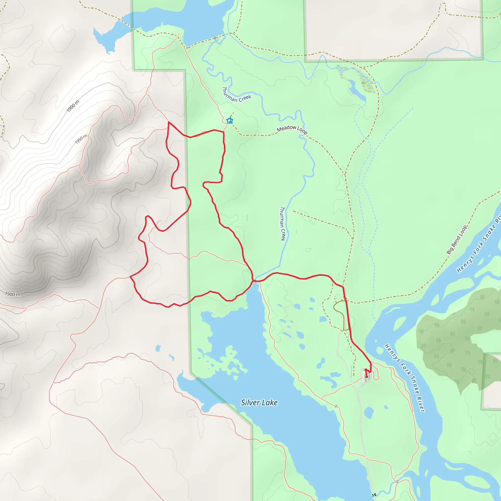 Thurman Creek Loop via River Trail mobile static map