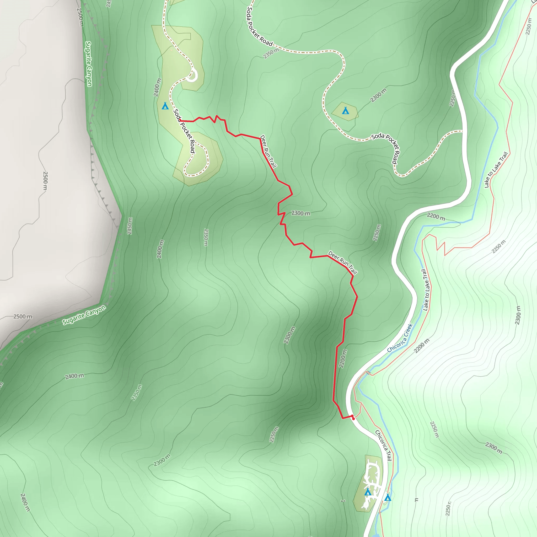 Soda Pocket Campground Walk mobile static map