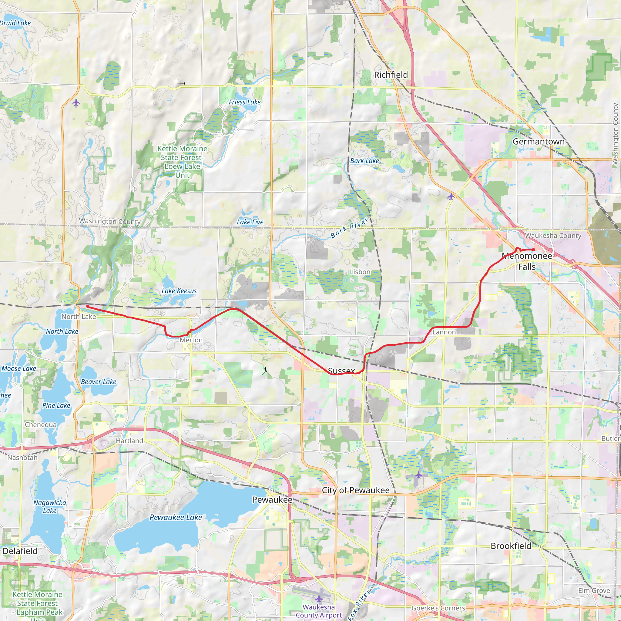 Bugline Trail mobile static map