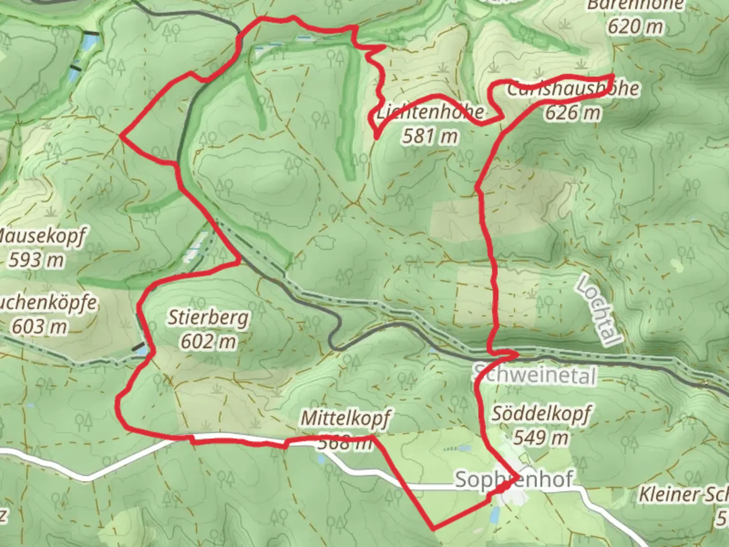 An image depicting the trail Stierbergsteich via Harzklub Weg and its surrounding area.