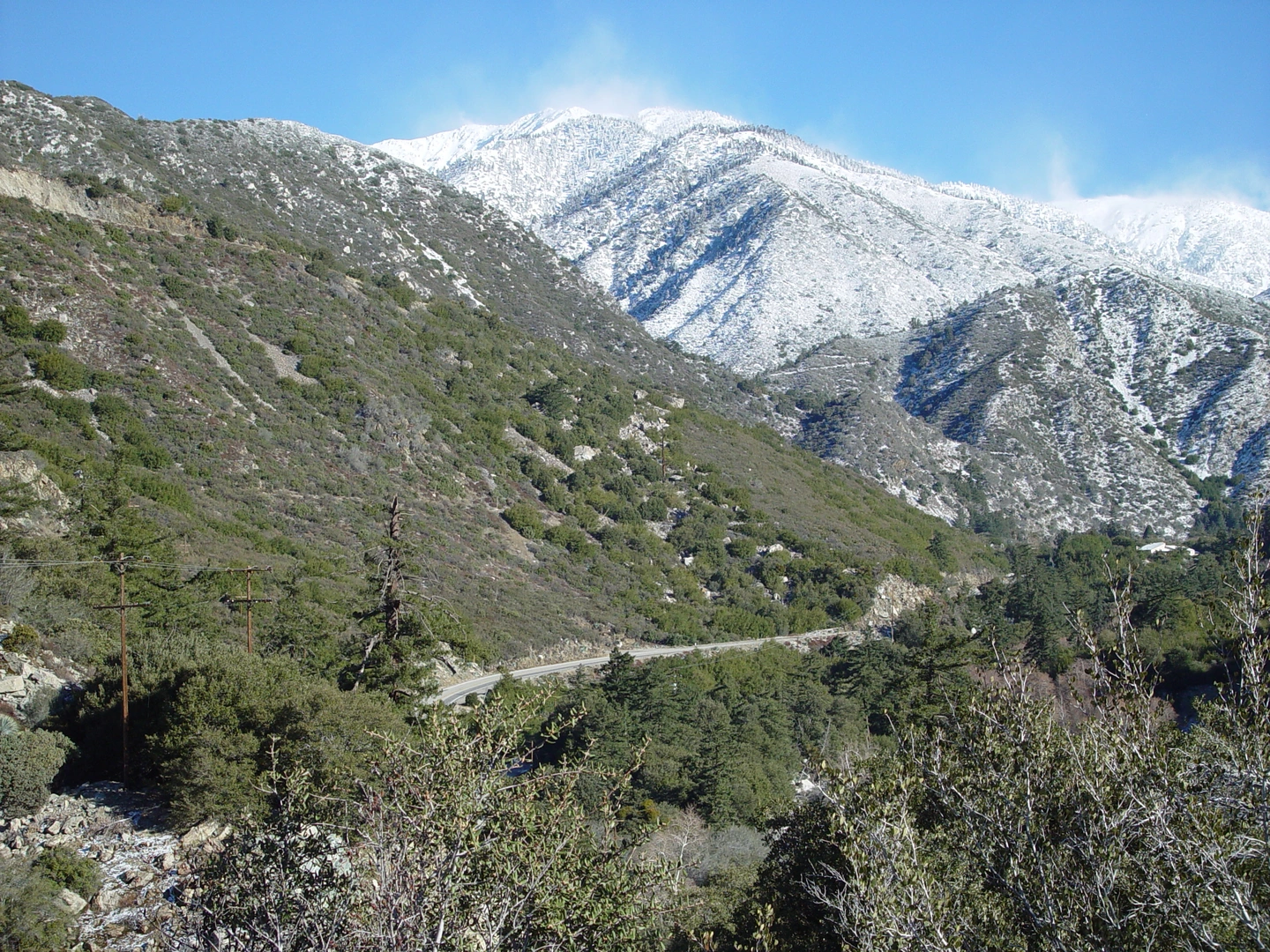An image depicting the trail Telegraph Peak - Bighorn Peak - Chapman - Icehouse Canyon Loop Trail and its surrounding area.