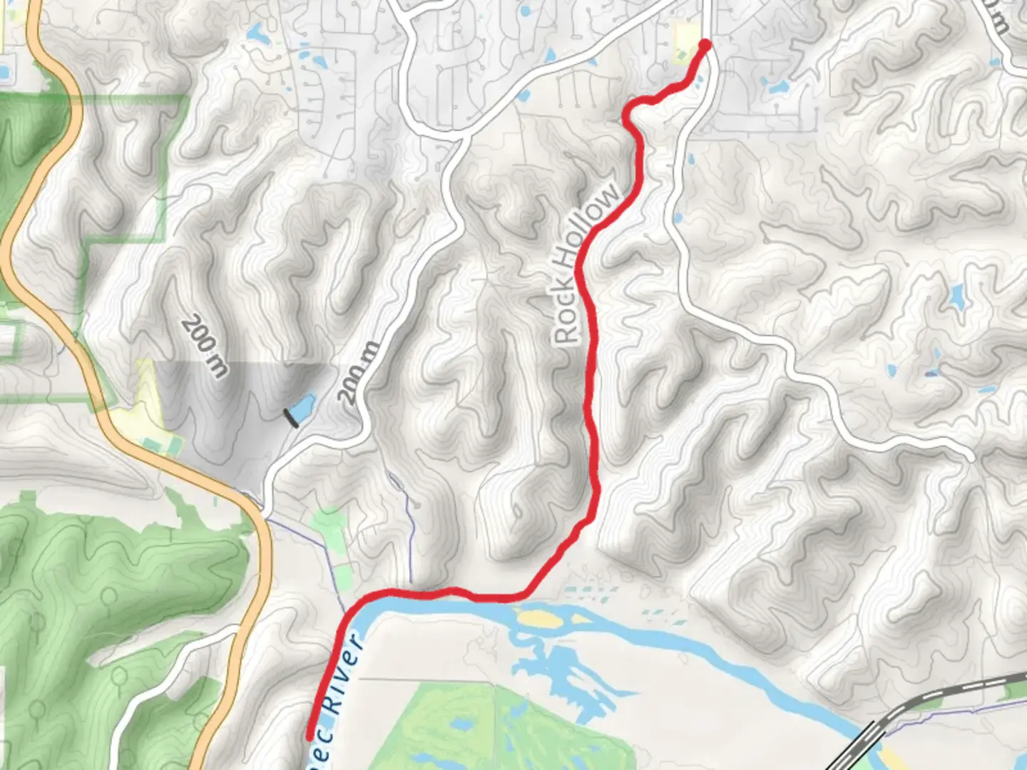 An image depicting the trail Al Foster Trail via Meramec River and its surrounding area.
