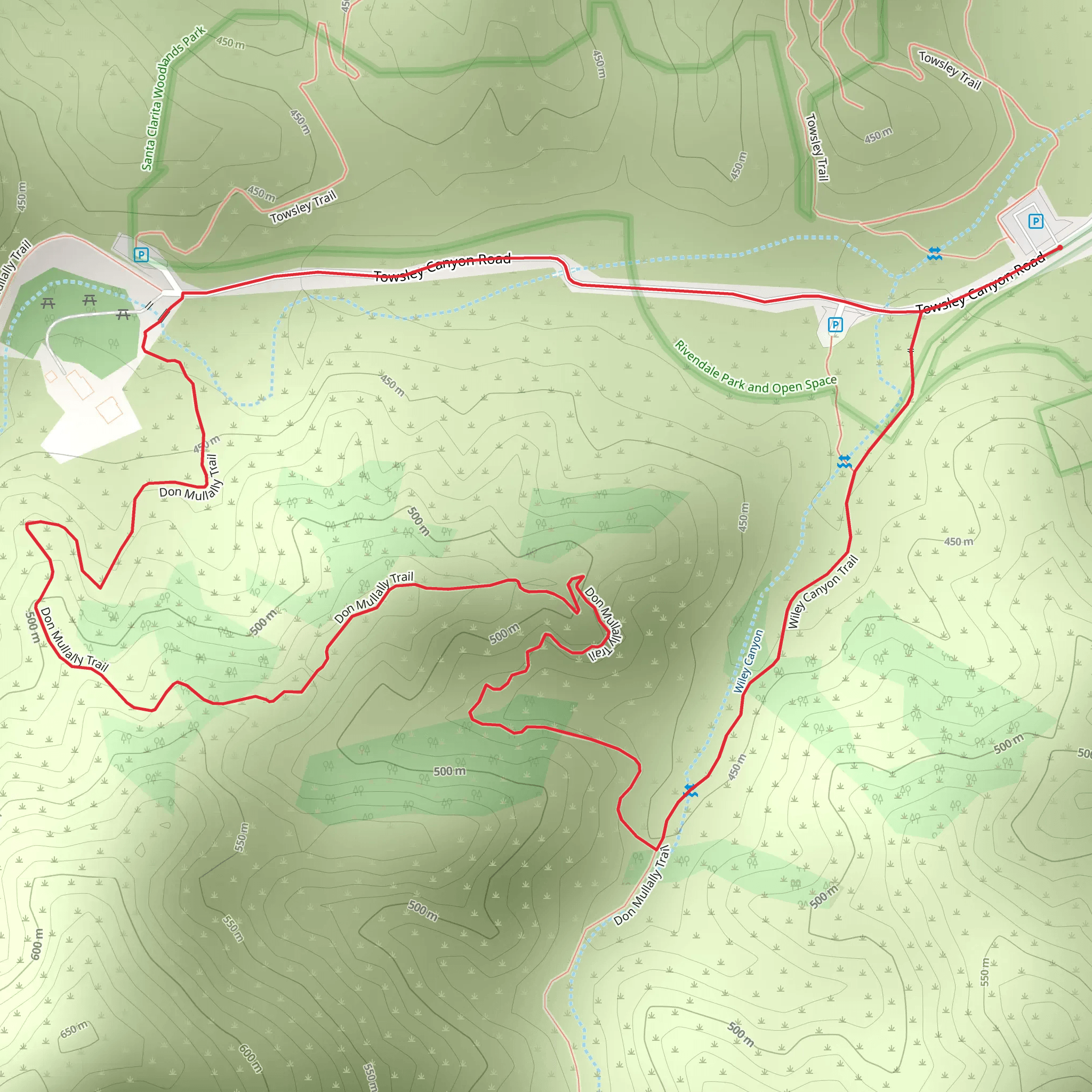 Towsley Canyon Short Loop Trail mobile static map