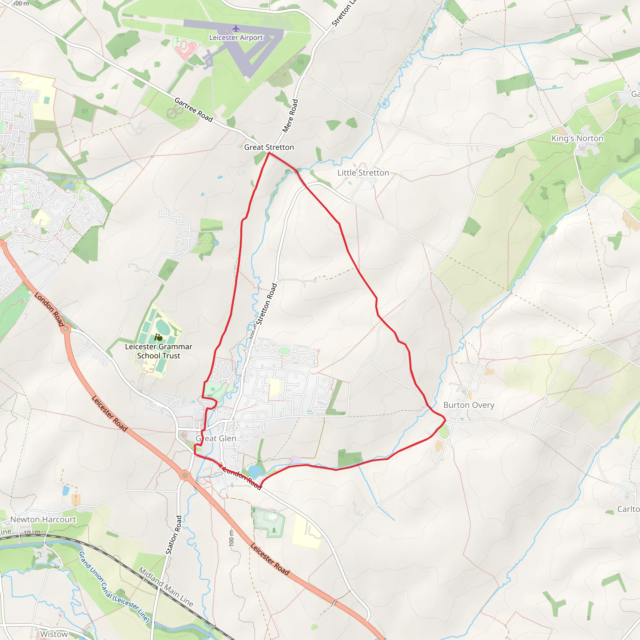 Great Glen and Burton Overy mobile static map