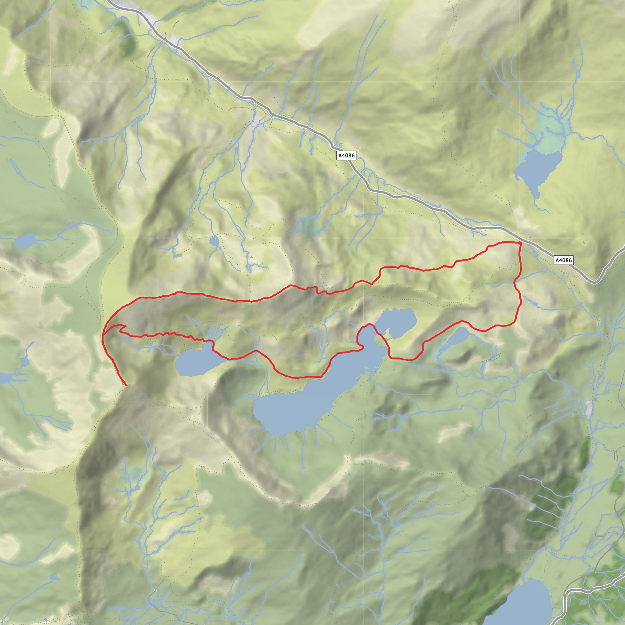 Snowdon Yr Wyddfa Circular via Crib Goch & Miners Track mobile static map