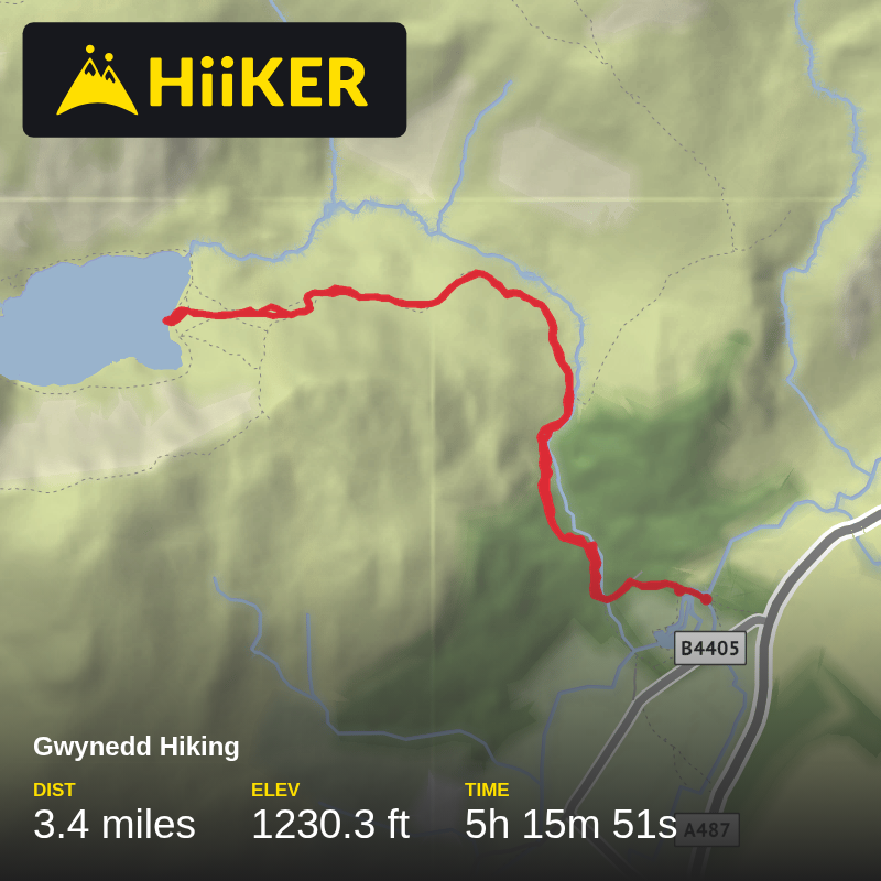 A map preview of the recording Cader Idris.