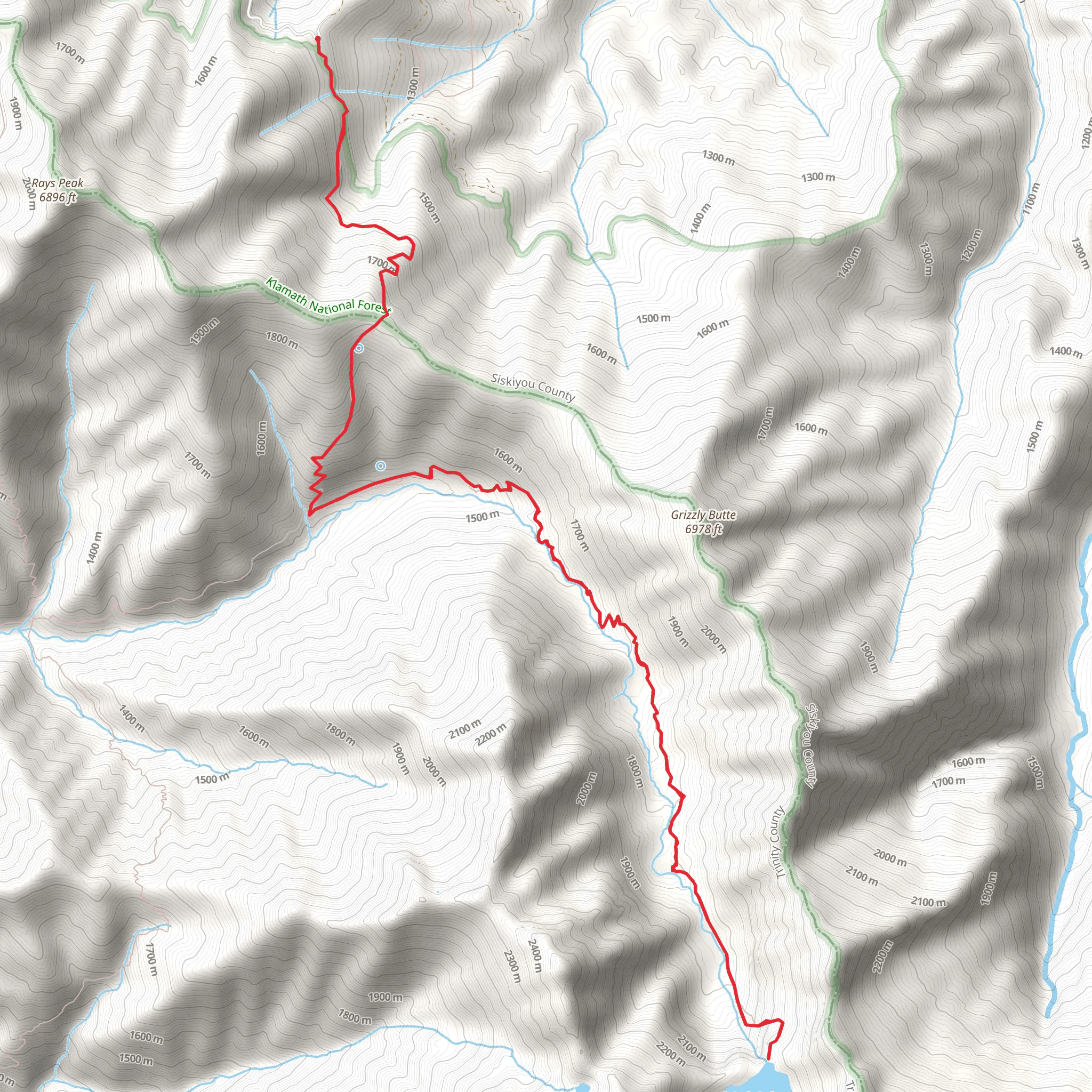 China Gulch Trail to Grizzly Lake mobile static map