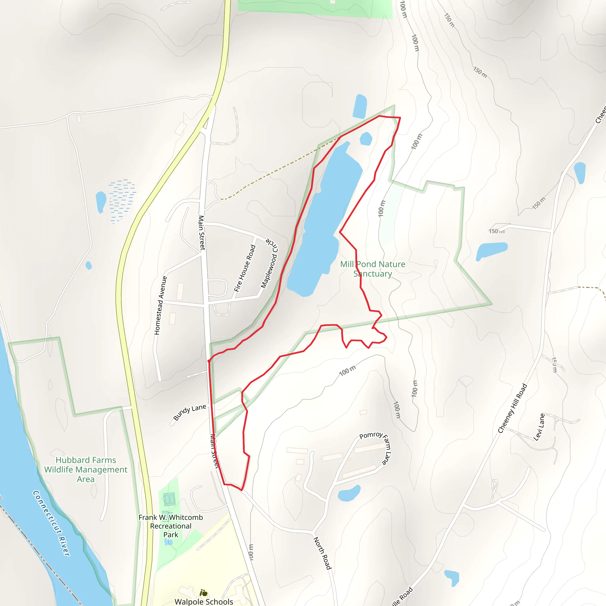 Mill Pond Conservation Area Loop - Main Street mobile static map