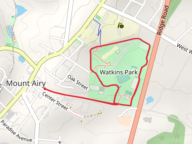 Watkins Park Loop via Mt Airy Rails to Trails