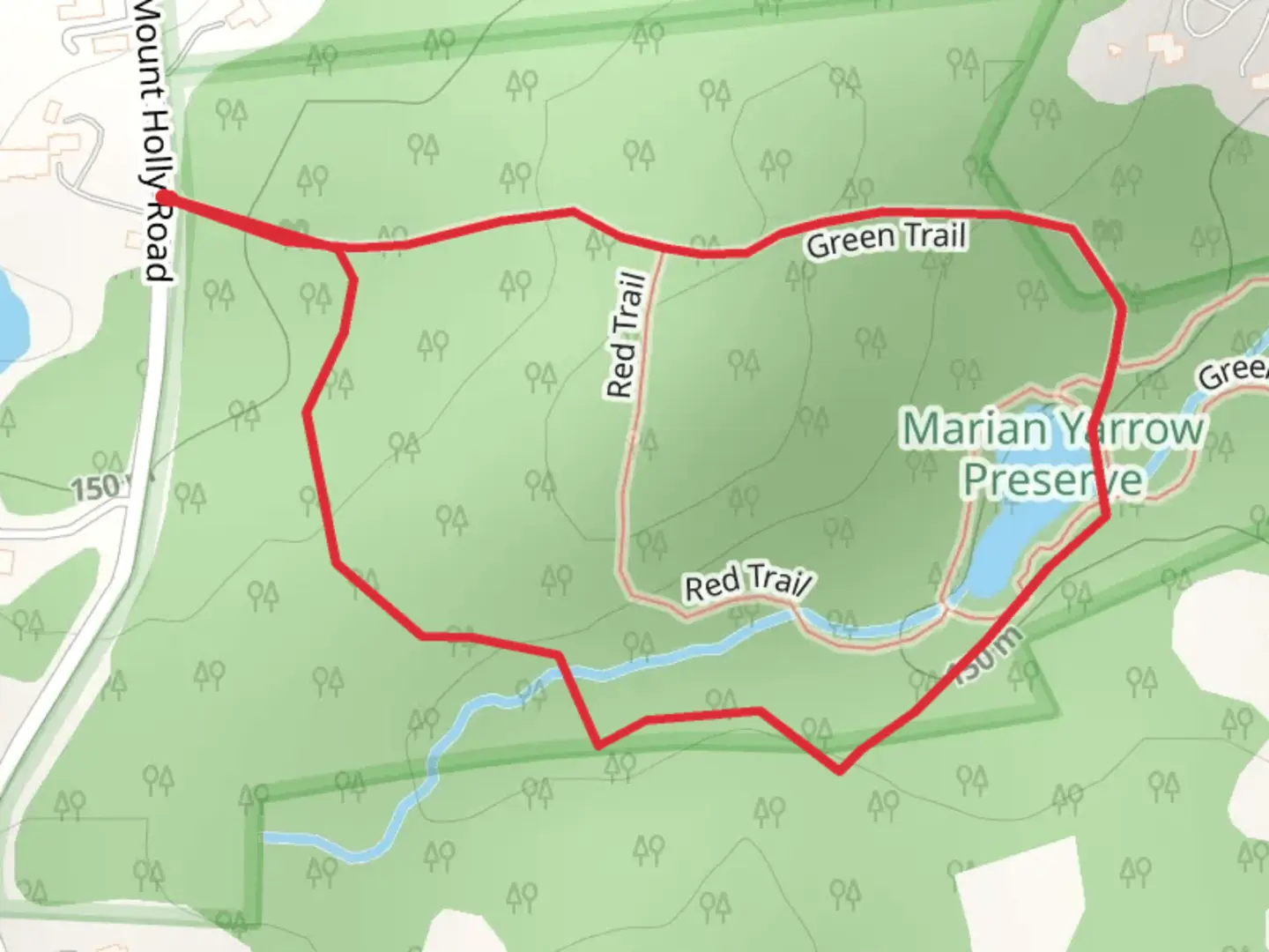 An image depicting the trail Nature Trail from Holly Road and its surrounding area.