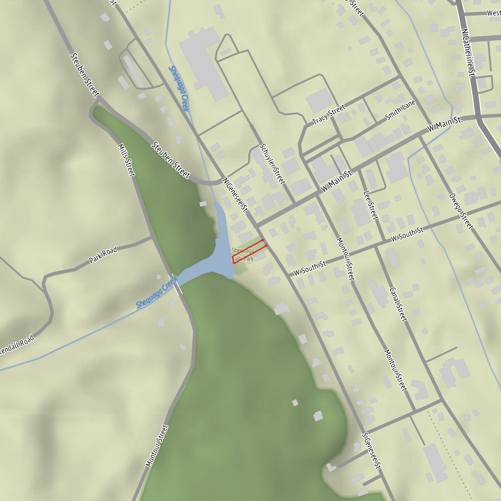 Shequaga Falls Park and Falls mobile static map