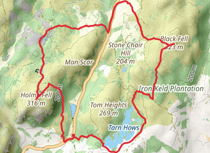 Holme Fell Black Fell mobile static map