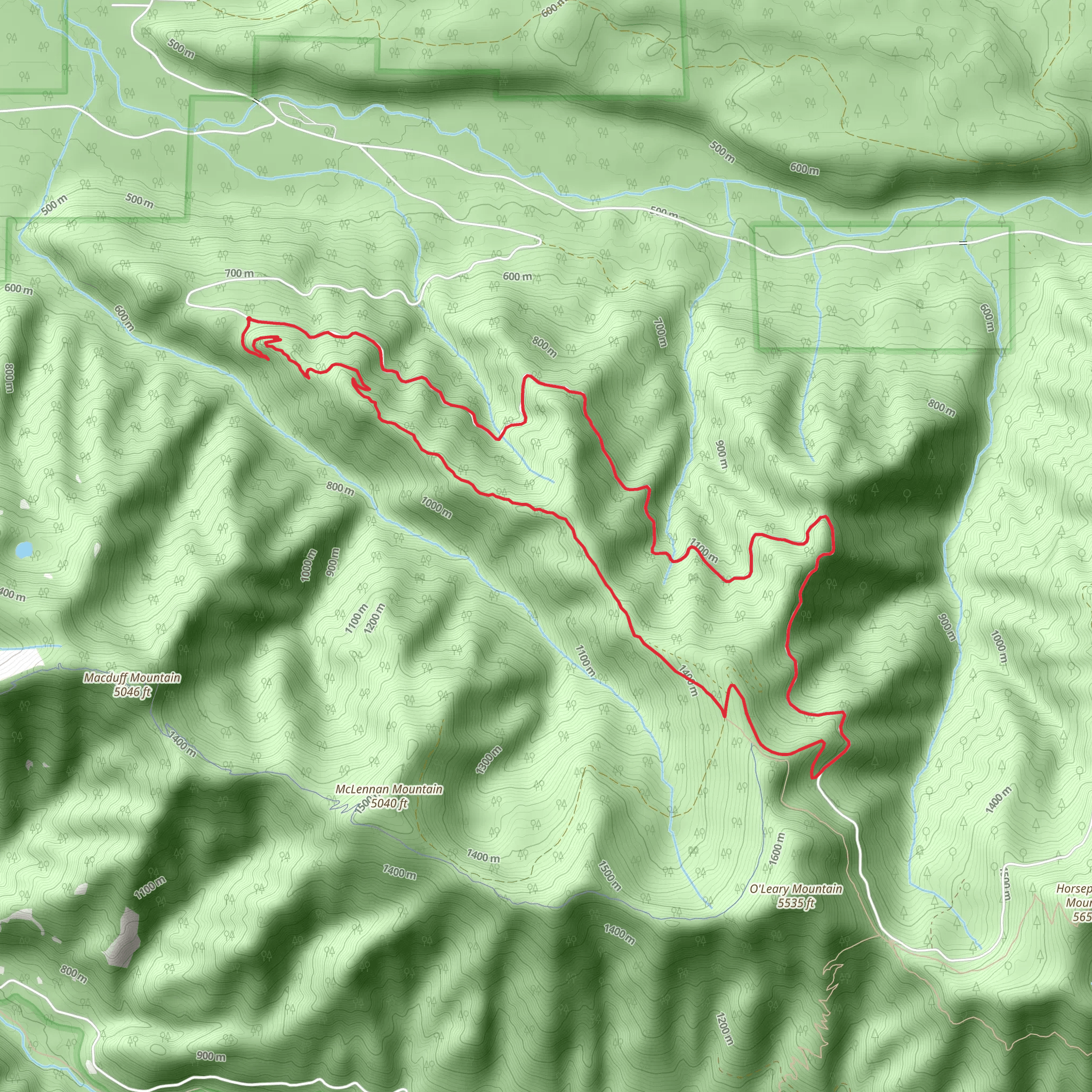 Forest Road and Olallie Loop Trail mobile static map