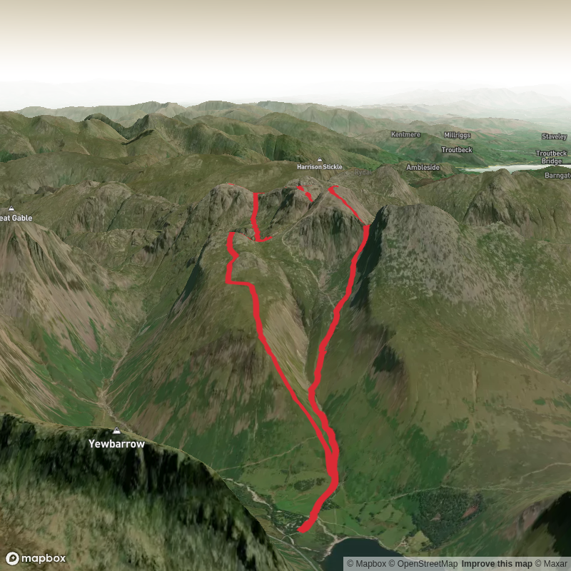 Lingmell, Piers Gill, Middleboot Knotts, Round How, Great End, Blunt Top, lll Crag, Broad Crag, Scaffel Pike and Mickledore Loop
