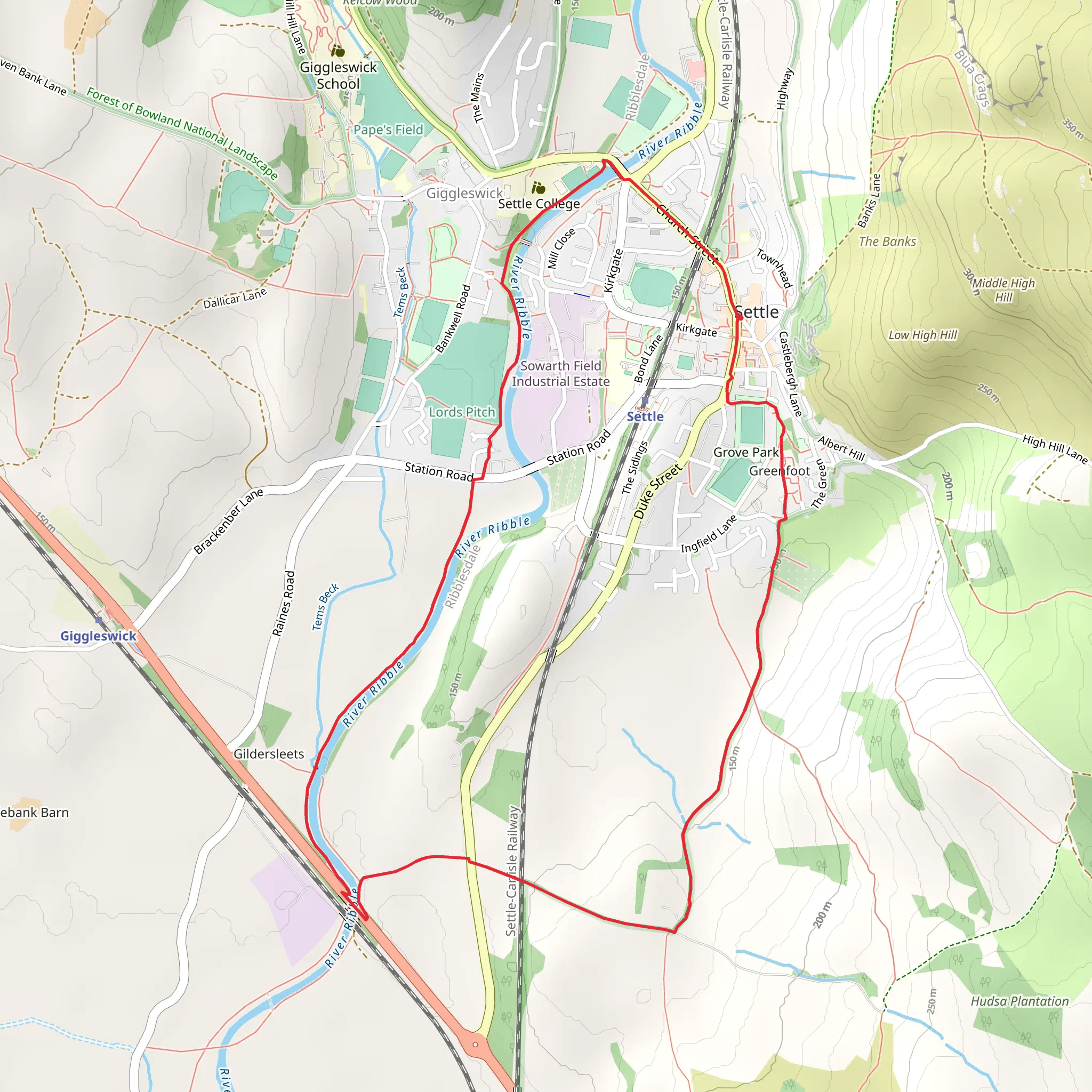 Grove Park and River Ribble Loop mobile static map