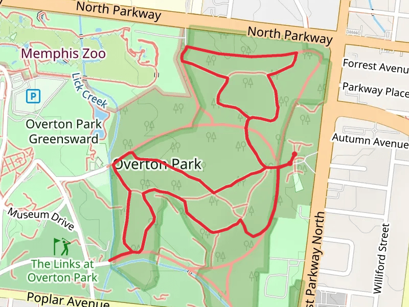 Overton Park, The Links at Overton Park and Ols Forest Arboretum of Overton Park Loop