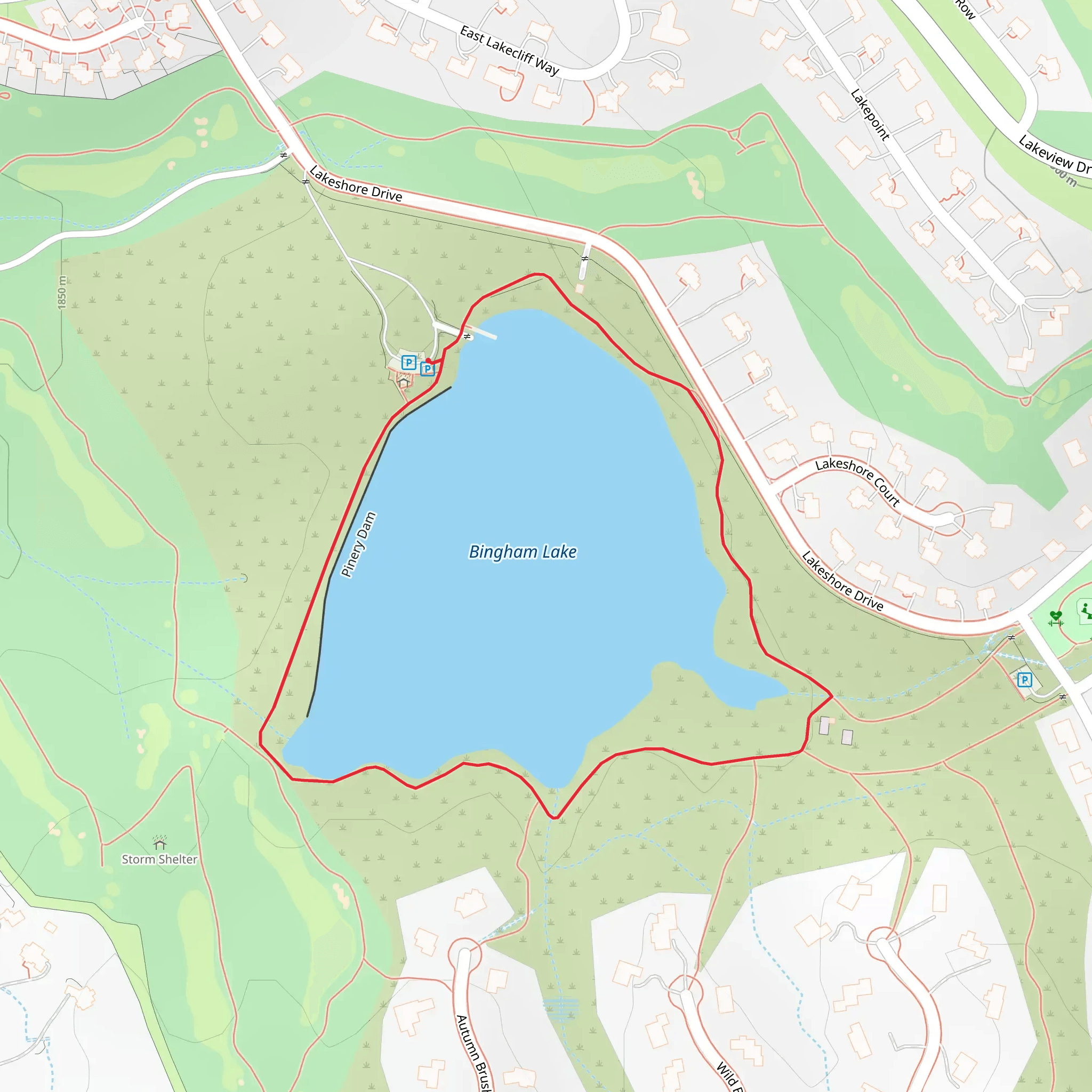 Bingham Lake Loop mobile static map