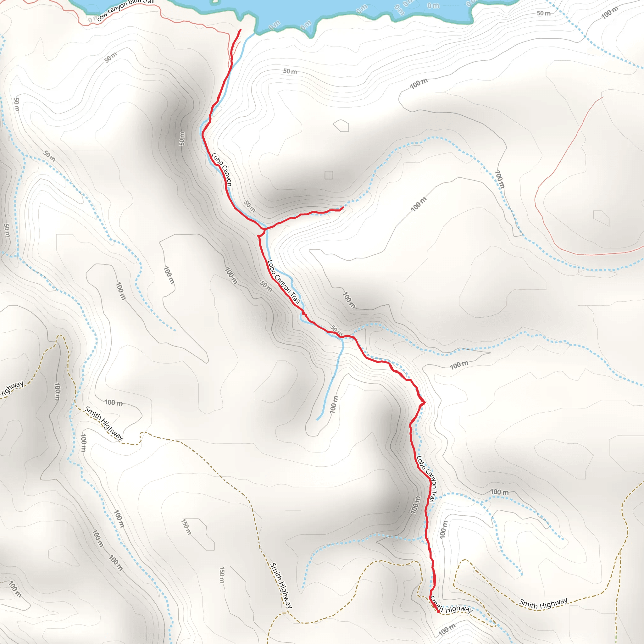 Lobo Canyon Trail mobile static map