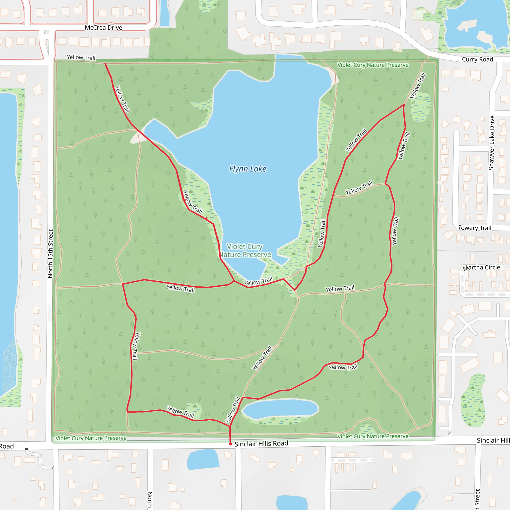 Flynn Lake Loop - Yellow Trail mobile static map