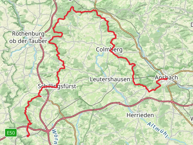 Europäischer Wasserscheideweg mobile static map